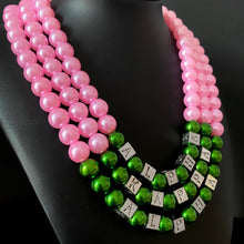 Load image into Gallery viewer, The “Alpha Kappa Alpha” ⚪️💕💚 Necklace