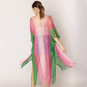 "Pretty Girl Luxe Net 💞💚 Light-Weight" Kimono Poncho