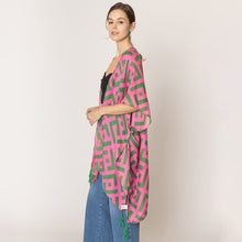 Load image into Gallery viewer, “Pretty Hot Girl Geo 💞💚 Light-Weight&quot; Kimono Poncho