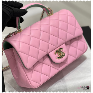 pink chanel mini flap bag