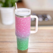 Load image into Gallery viewer, “Pretty Girl Sparkle 💞💚 Tumbler”