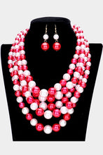 Load image into Gallery viewer, Sorority Row 💕💚❤️🤍 Necklace Set - Alabaster Box Boutique