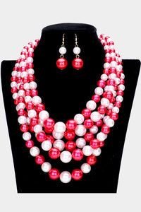 Sorority Row 💕💚❤️🤍 Necklace Set - Alabaster Box Boutique