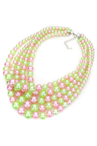 Sorority Row 💕💚❤️🤍 Necklace Set - Alabaster Box Boutique
