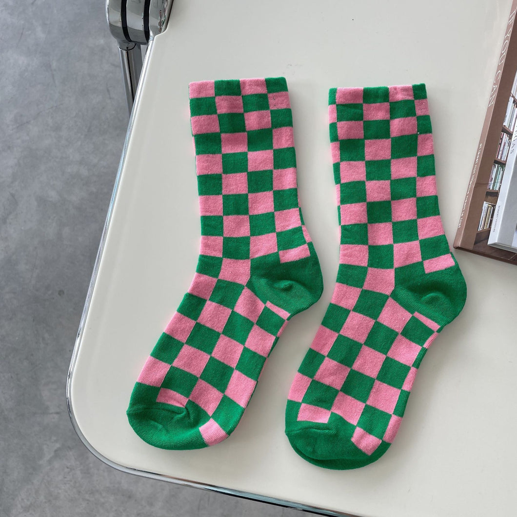 The “ChecAKAboard” 💕💚 Socks - Alabaster Box Boutique