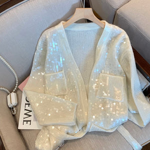 “SEQ ✨ & 💫Find” Cardigan - Alabaster Box Boutique