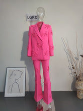 Load image into Gallery viewer, The “Pink &amp; White 🌺 Passion Suit” (Suit &amp; Blazer Only)