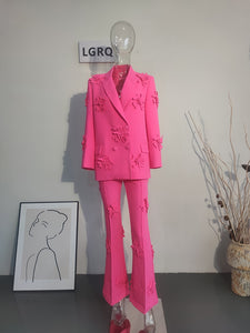 The “Pink & White 🌺 Passion Suit” (Suit & Blazer Only)