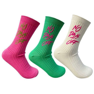 “No Days Off 💕💚” Socks