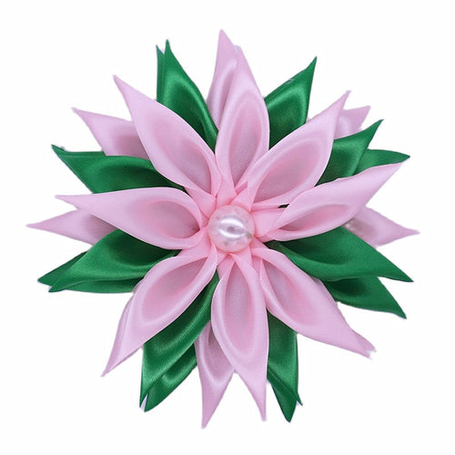 “Pretty 💕💚 Soft” Ribbon Brooch- Single Pearl - Alabaster Box Boutique