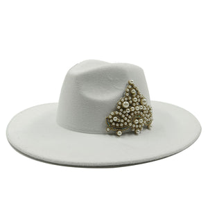 The PEARLfect ⚪️ Pearl Fedora Hat - Alabaster Box Boutique