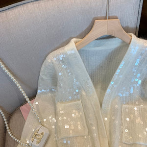 “SEQ ✨ & 💫Find” Cardigan - Alabaster Box Boutique