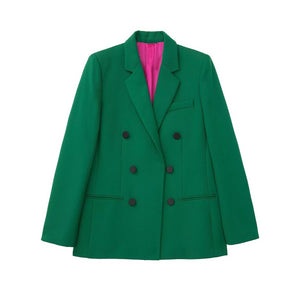 The “UNDERstatement 💕💚” Blazer - Alabaster Box Boutique