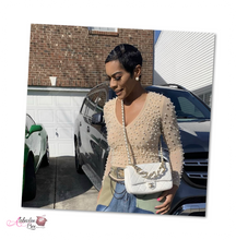 Load image into Gallery viewer, &quot;Just BEAD  it&quot; ⚪️ Pearl Bodysuit - Alabaster Box Boutique