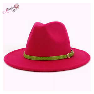 AHEAD Of Them ALL- Pink & Green Hats 💕💚 w/ Green Leather Belt Buckle - Alabaster Box Boutique