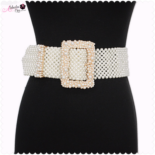 The PEARLfect ⚪️ BIG Buckle Belt - Alabaster Box Boutique