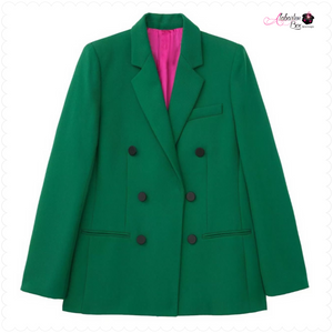 The “UNDERstatement 💕💚” Blazer - Alabaster Box Boutique