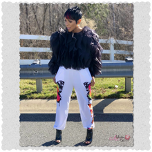 Load image into Gallery viewer, The &quot;Ruffling 💗⚫️ Around&quot; Blouse - Alabaster Box Boutique