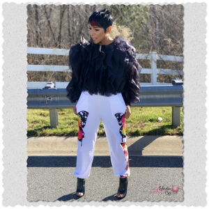 The "Ruffling 💗⚫️ Around" Blouse - Alabaster Box Boutique