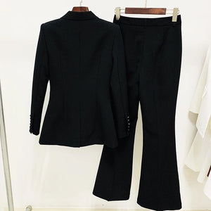 "Suited👢Booted " Two Piece Blazer and Pant Suit - Alabaster Box Boutique