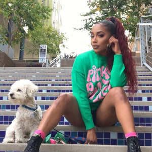 "Pinky 💕💚 Promise" Sweater - Alabaster Box Boutique