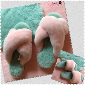 The "PRETTY 💕💚 Comfy" Slippers - Alabaster Box Boutique