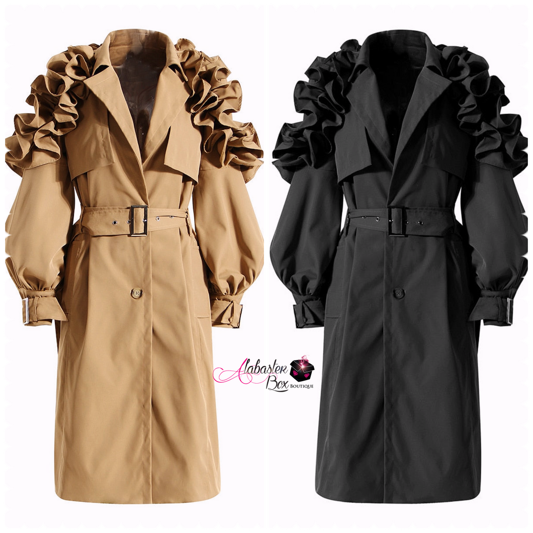 “Grand 🚪 Entrance” Trench Coat - Alabaster Box Boutique