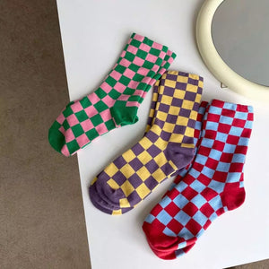 The “ChecAKAboard” 💕💚 Socks - Alabaster Box Boutique