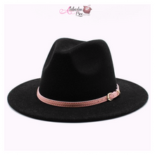 Load image into Gallery viewer, AHEAD Of Them ALL- Fedora Hats 🎩 w/ Pink Leather Belt Buckle - Alabaster Box Boutique