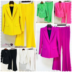 "Suited👢Booted " Two Piece Blazer and Pant Suit - Alabaster Box Boutique