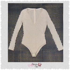 "Just BEAD  it" ⚪️ Pearl Bodysuit - Alabaster Box Boutique