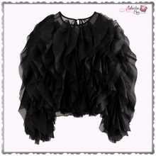 Load image into Gallery viewer, The &quot;Ruffling 💗⚫️ Around&quot; Blouse - Alabaster Box Boutique