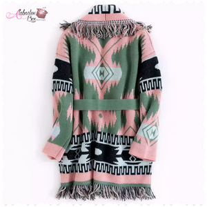 The "AKAhemian 💕💚" Cardigan - Alabaster Box Boutique