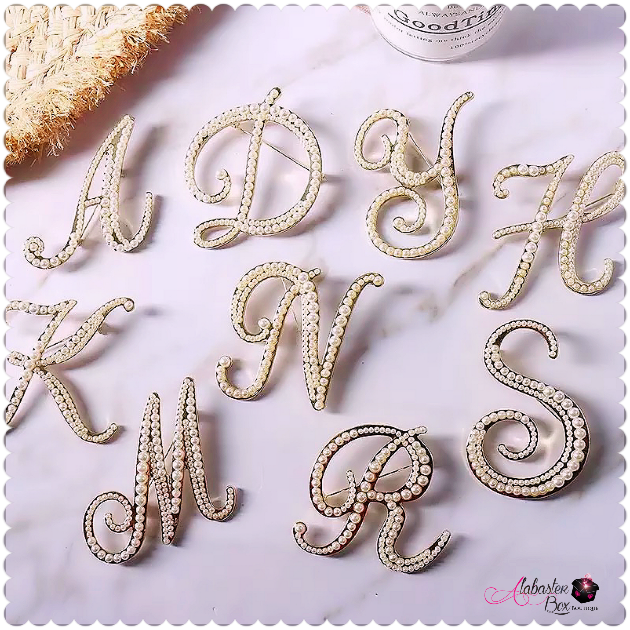 Alphabet brooch sale
