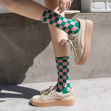 Load image into Gallery viewer, The “ChecAKAboard” 💕💚 Socks - Alabaster Box Boutique