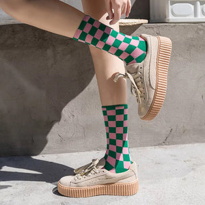 The “ChecAKAboard” 💕💚 Socks - Alabaster Box Boutique