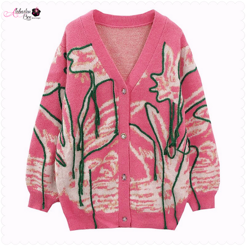 The “jAcKuArd Tassel 💕💚” Cardigan - Alabaster Box Boutique
