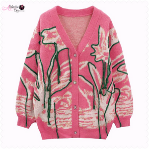 The “jAcKuArd Tassel 💕💚” Cardigan - Alabaster Box Boutique