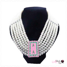 Load image into Gallery viewer, “Deep In My Heart 💕🟢⚪️” Pearl Necklace - Alabaster Box Boutique