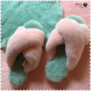 The "PRETTY 💕💚 Comfy" Slippers - Alabaster Box Boutique