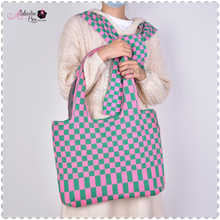 Load image into Gallery viewer, The “ChecAKAboard” 💕💚 Tote Bag - Alabaster Box Boutique