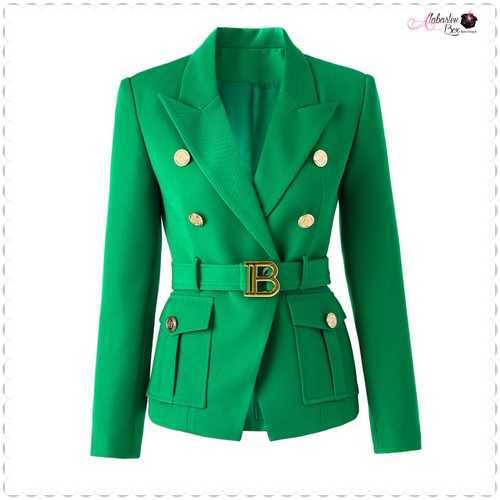 “Bi$h Bad” 🔥 Blazer- Emerald Green - Alabaster Box Boutique