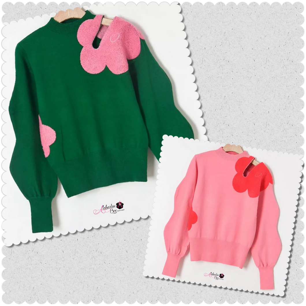 The “Sweetie Pie 💕💚💕” Sweater - Alabaster Box Boutique
