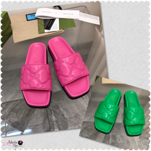 Load image into Gallery viewer, GG 💕💚 Matelassé Leather Slides