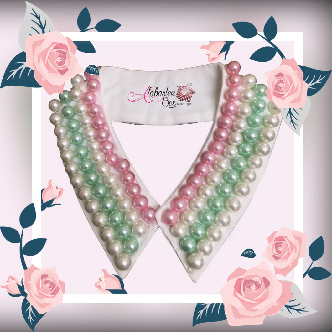 The PEARLfect ⚪️ Pink & Green Collar Necklace - Alabaster Box Boutique