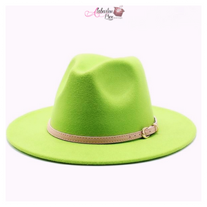 AHEAD Of Them ALL- Fedora Hats 🎩 w/ Pink Leather Belt Buckle - Alabaster Box Boutique