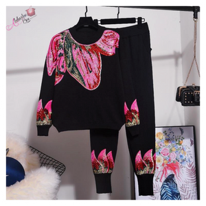 "Pretty 🌺 Petals" Sequin Jogger Set - Alabaster Box Boutique