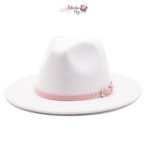 AHEAD Of Them ALL- Fedora Hats 🎩 w/ Pink Leather Belt Buckle - Alabaster Box Boutique