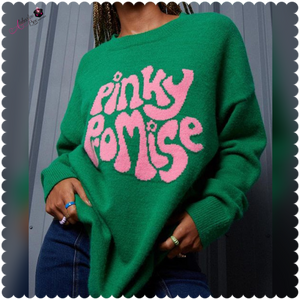 "Pinky 💕💚 Promise" Sweater - Alabaster Box Boutique