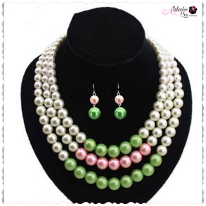 "Most Gracious 🟢💕⚪️ 1" Necklace Set - Alabaster Box Boutique